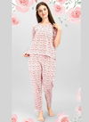 White MESMORA MF Night Wear Cotton Top With Bottom Heavy Night Suit Collection 2541